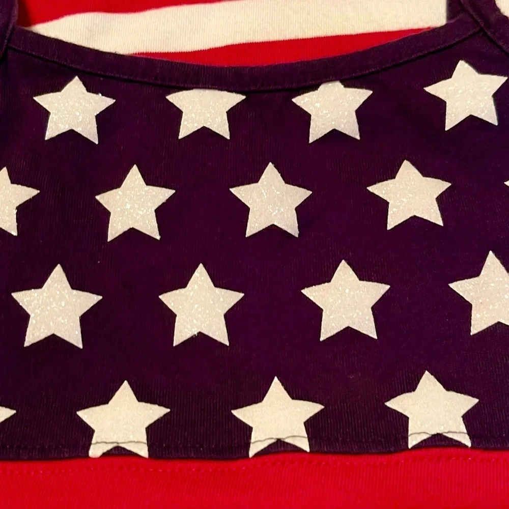 OSHKOSH girls size 6 Americana Flag design dress. White stars have glitter.